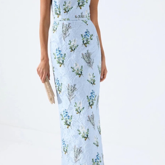 Sachin + Babi Blue and Green Floral Maxi Dress. Beautiful dress! - Picture 5 of 5